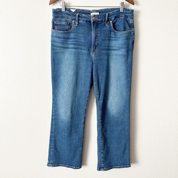 GOOD AMERICAN Good Legs Crop Mini Bootcut Jeans In Blue811 women's size 10/31 - Picture 2 of 14